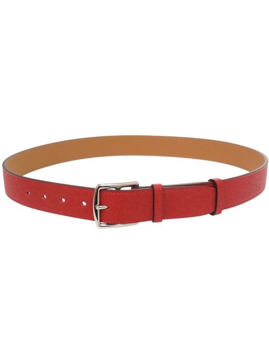 Hermes Etriviere Leather Red Silver Belt